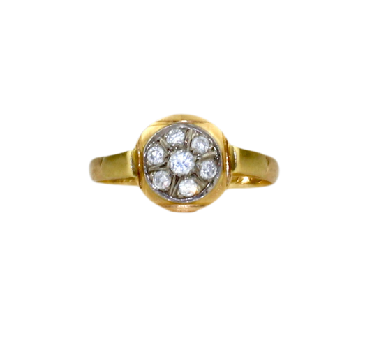 1945 Engraved 18k Gold and Diamonds Ring