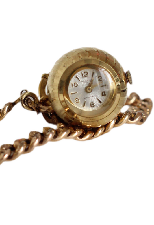 Mortima 1960s Upcycled Pocket Watch Bracelet – Gold-Plated Mechanical Charm Watch
