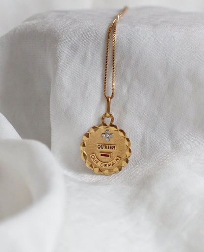 Iconic Diamonds & 18k Gold "Plus qu’hier, moins que demain" Love Medal – Signed Augis