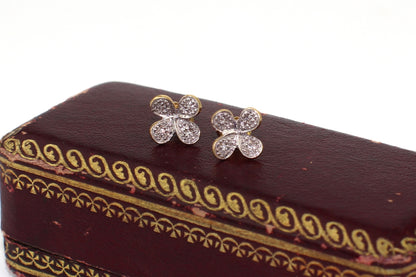 Sophisticated and Classy Gold Four-Leaf Clover Earrings