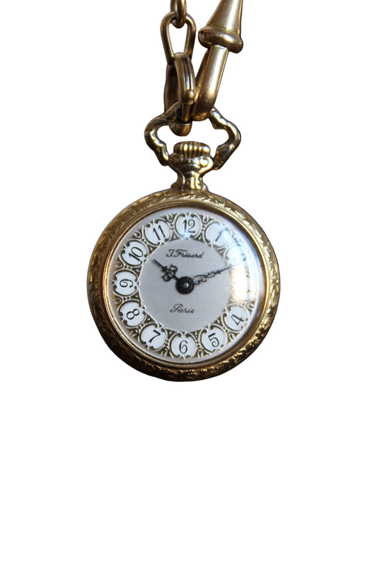 Jean-Louis Frésard Gold-Plated Pocket Watch with Chain – 1960s