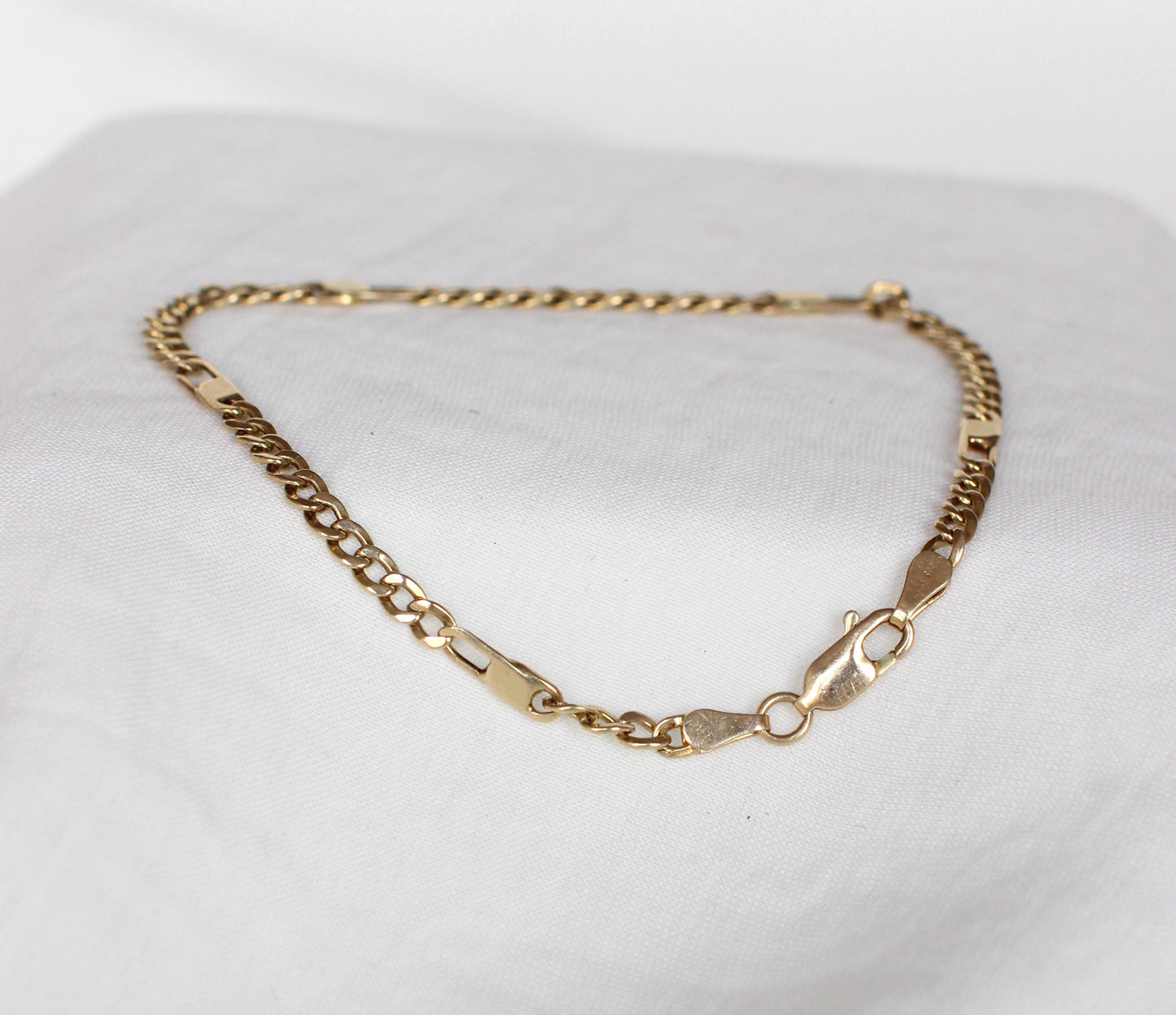 Vintage 1980s Solid 14k Gold Cuban Link Bracelet