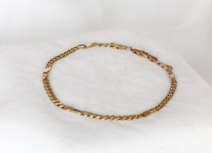 Vintage 1980s Solid 14k Gold Cuban Link Bracelet