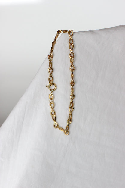 18K Solid Gold "Infinite Link" Chain Bracelet