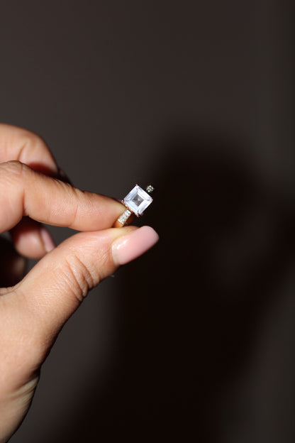 Vendôme Paris – 9K Rose Gold Cocktail Ring with Pink-Lilac Quartz & Diamonds