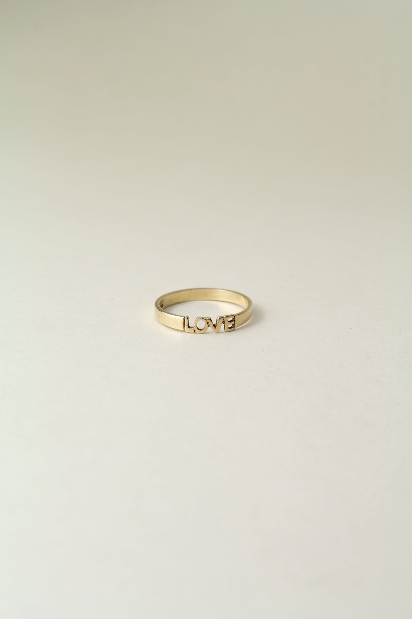 Charming 1950s English Gold "LOVE" Ring