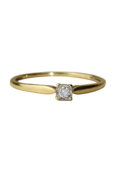 Elegant vintage 18K yellow gold solitaire Diamond ring