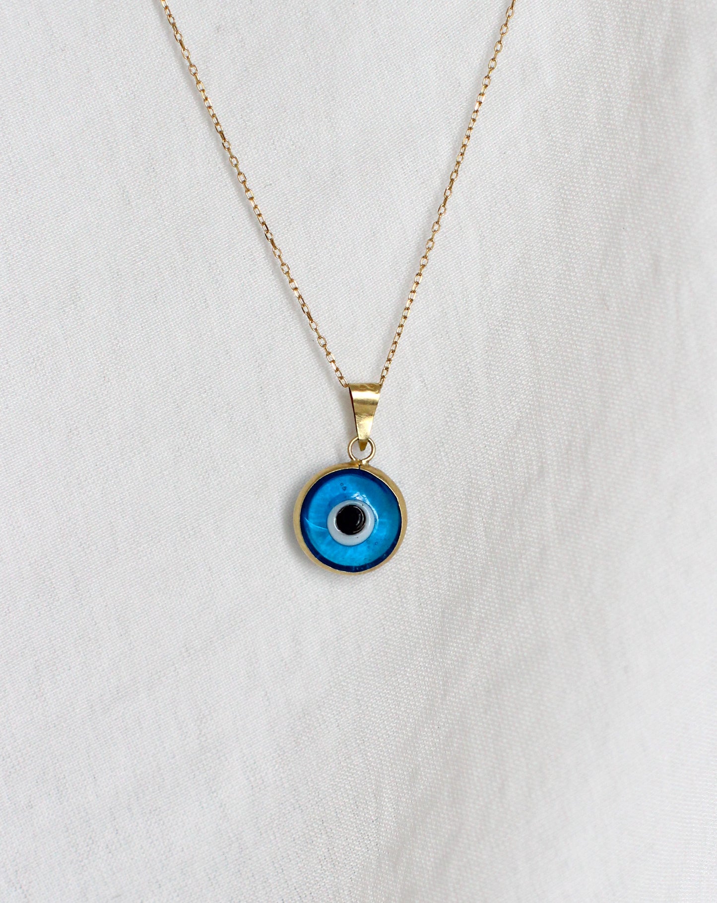 Vintage 18k Gold Pendant with Turquoise Protective Eye 🧿