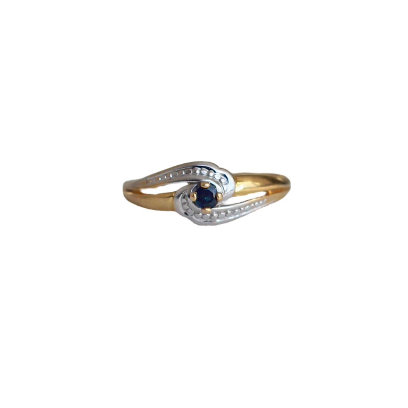 Années 1960 - Bague en or jaune 18 carats avec saphir