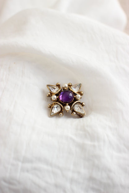 Broche étoile violette vintage