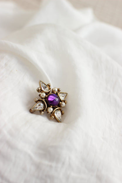 Broche étoile violette vintage