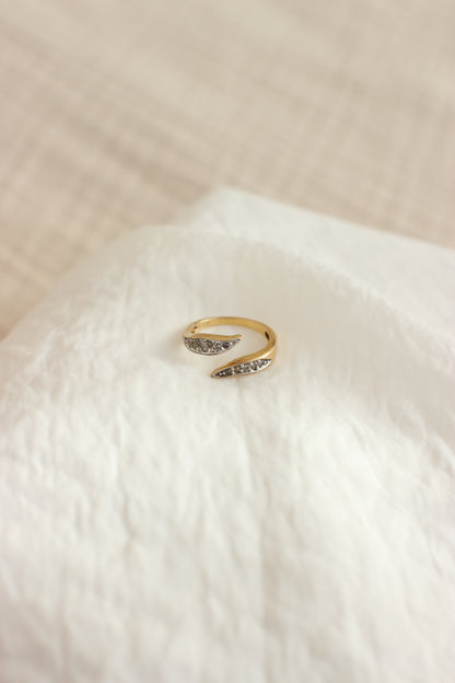 Vintage Gold Plated & Zirconias "Snake" Ring