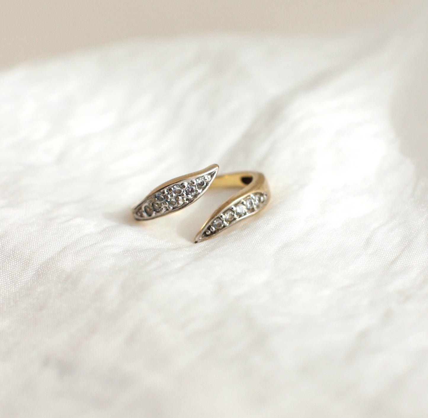 Vintage Gold Plated & Zirconias "Snake" Ring