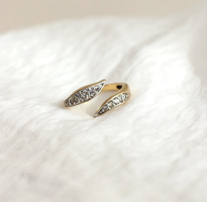 Vintage Gold Plated & Zirconias "Snake" Ring