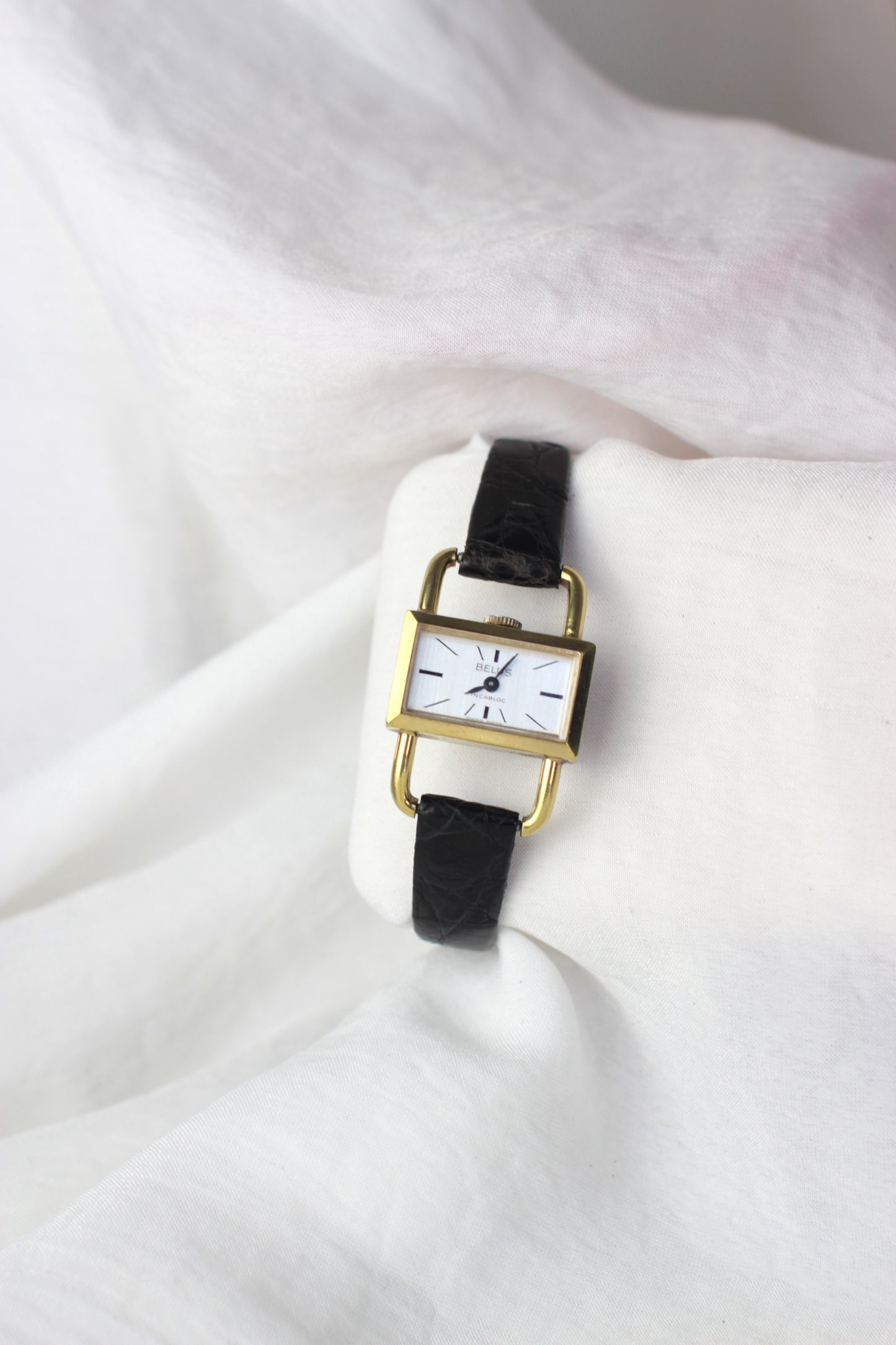 Vintage Belus Mechanical Watch with Silvered Dial and Gold-Plated Arches