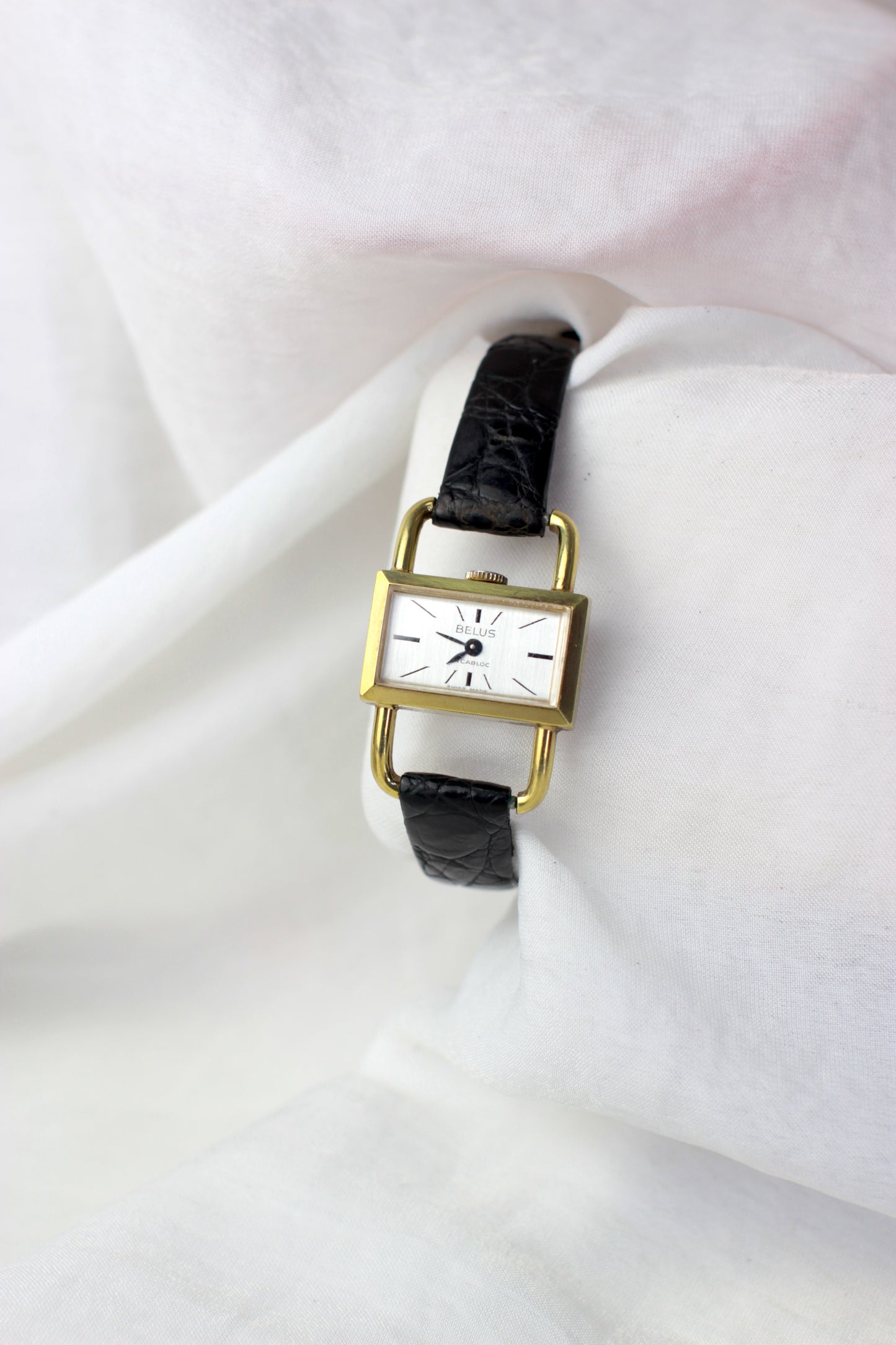 Vintage Belus Mechanical Watch with Silvered Dial and Gold-Plated Arches