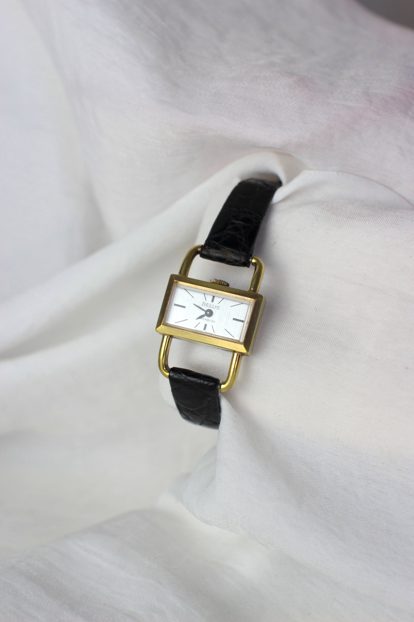 Vintage Belus Mechanical Watch with Silvered Dial and Gold-Plated Arches