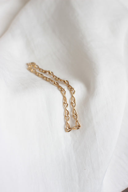 18K Solid Gold "Infinite Link" Chain Bracelet