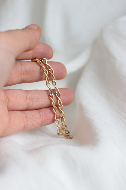 18K Solid Gold "Infinite Link" Chain Bracelet