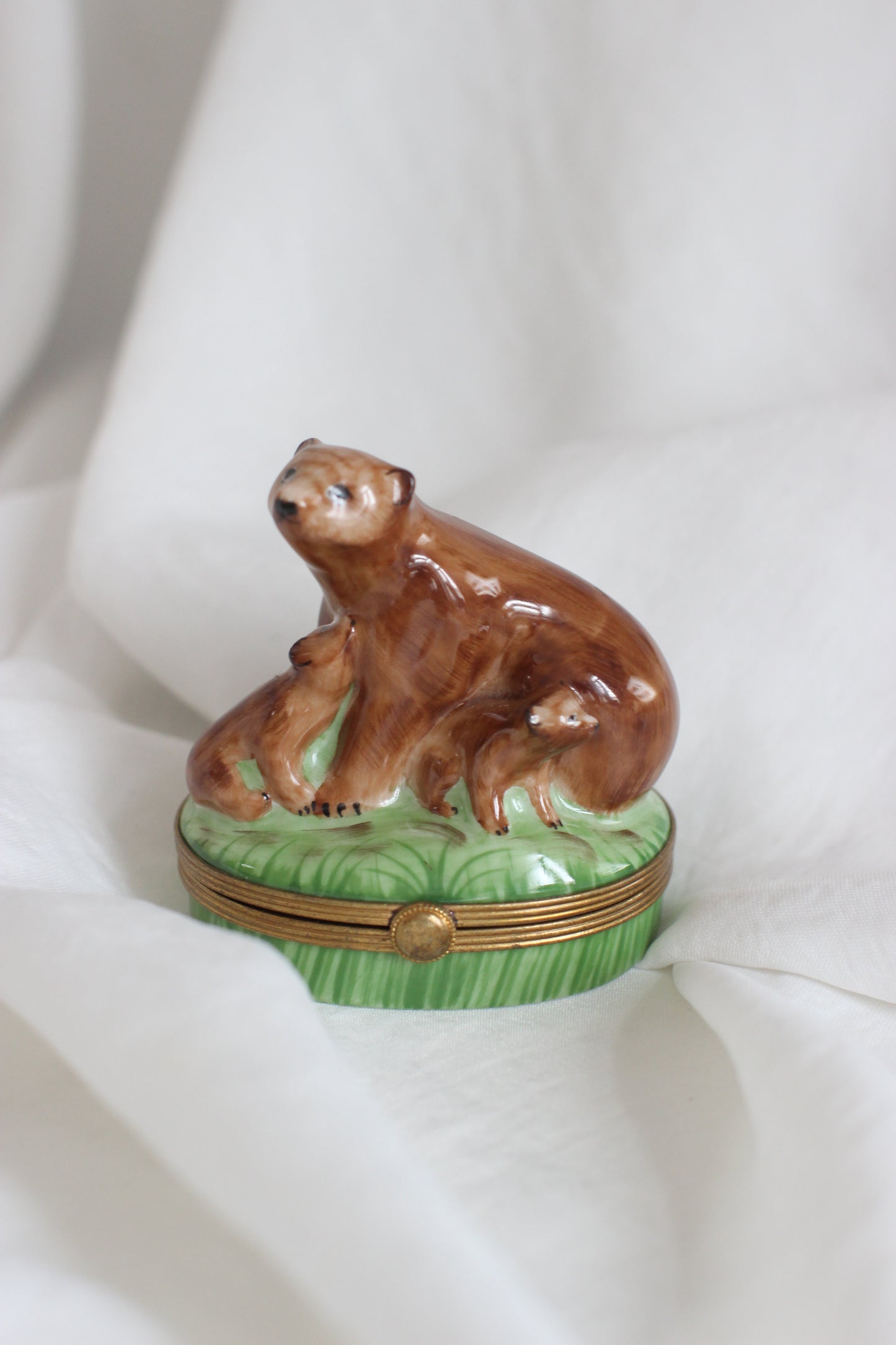 Hand painted "Bear Mother and Babies" by Royal Limoges