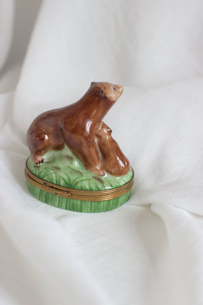 Hand painted "Bear Mother and Babies" by Royal Limoges