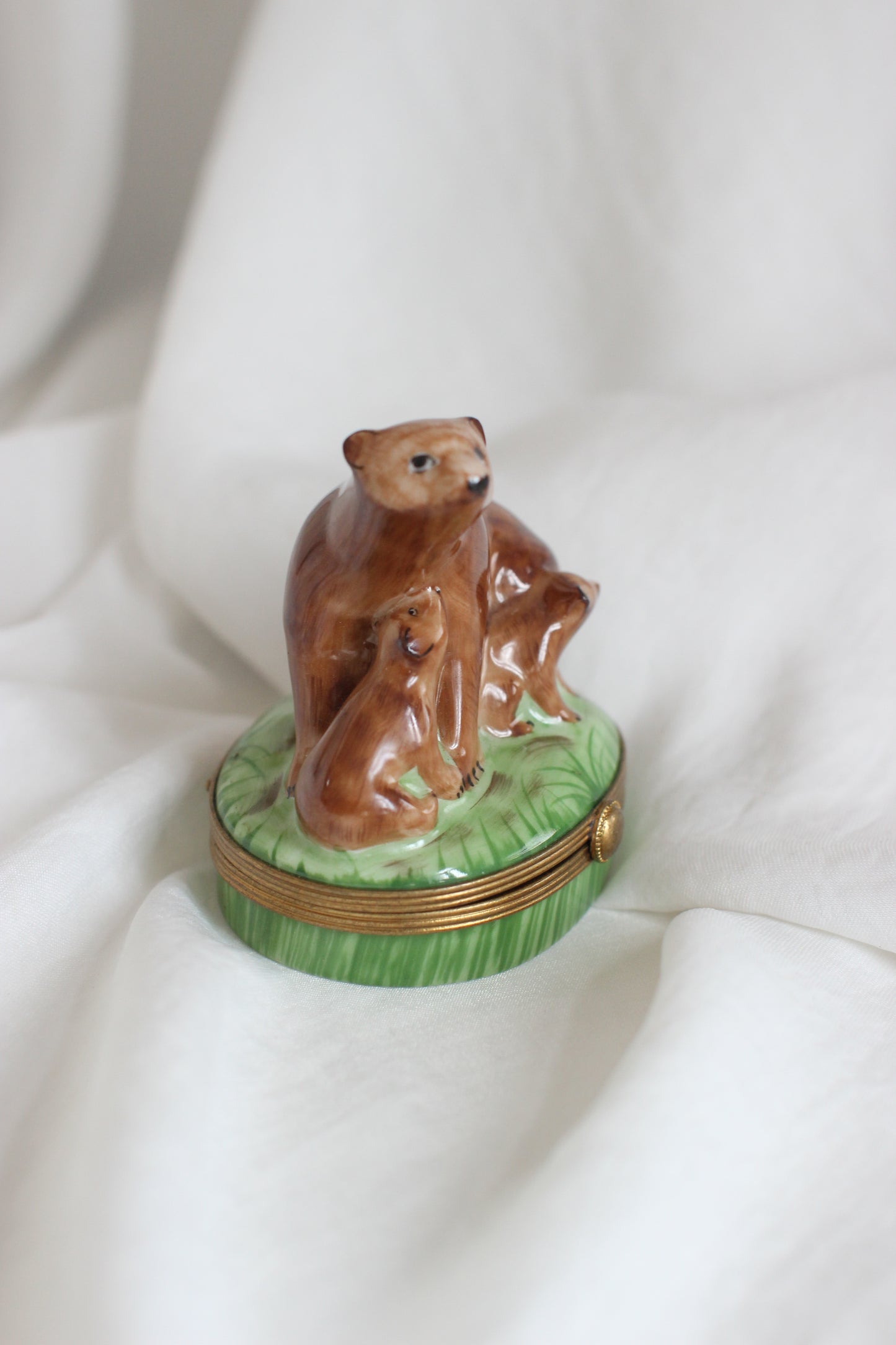 Hand painted "Bear Mother and Babies" by Royal Limoges