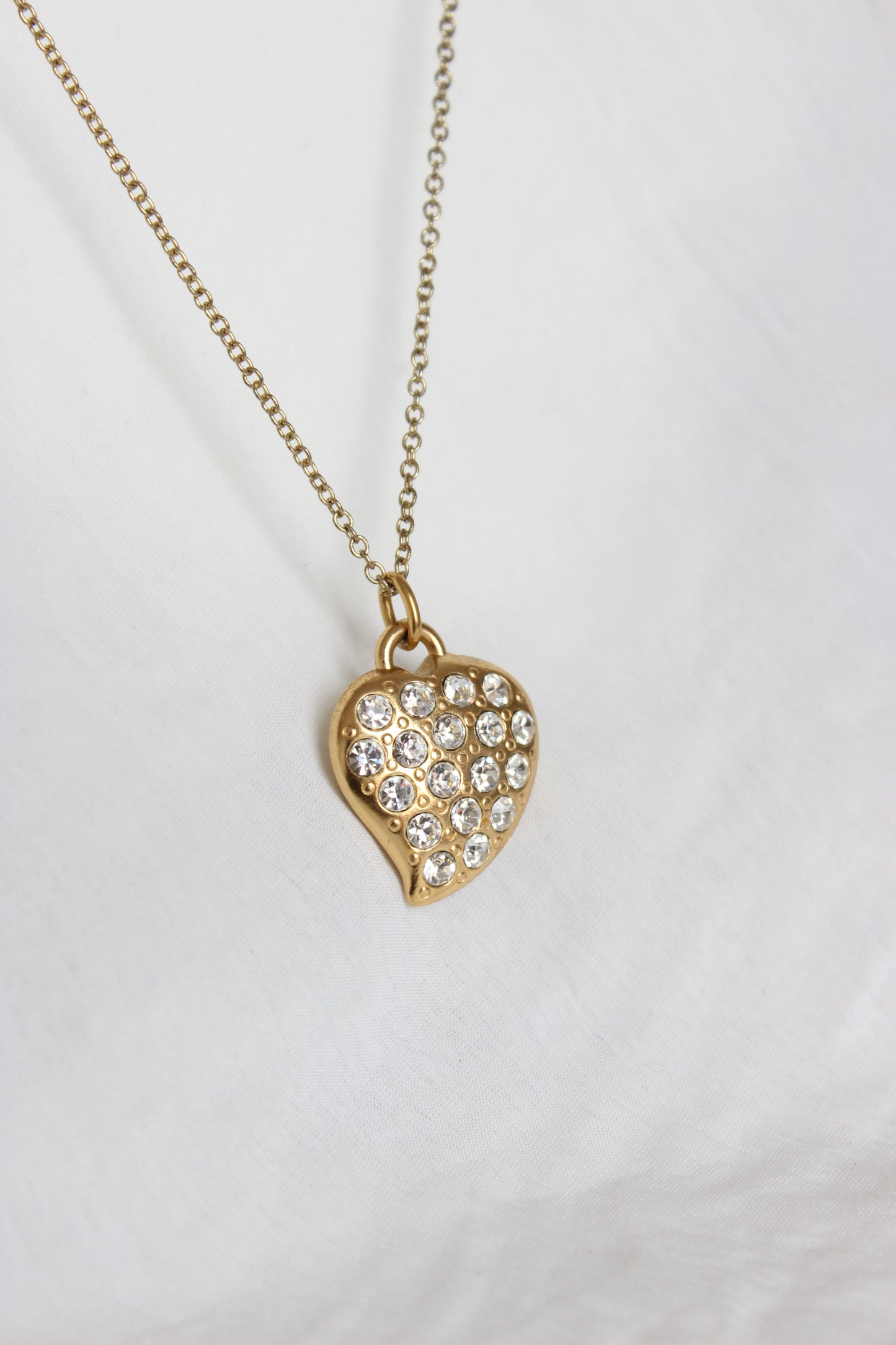 1990s Yves Saint Laurent Collector’s Heart Necklace – Iconic Design with Brilliant Rhinestones