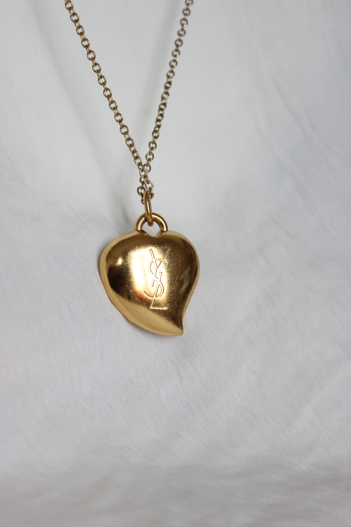 1990s Yves Saint Laurent Collector’s Heart Necklace – Iconic Design with Brilliant Rhinestones