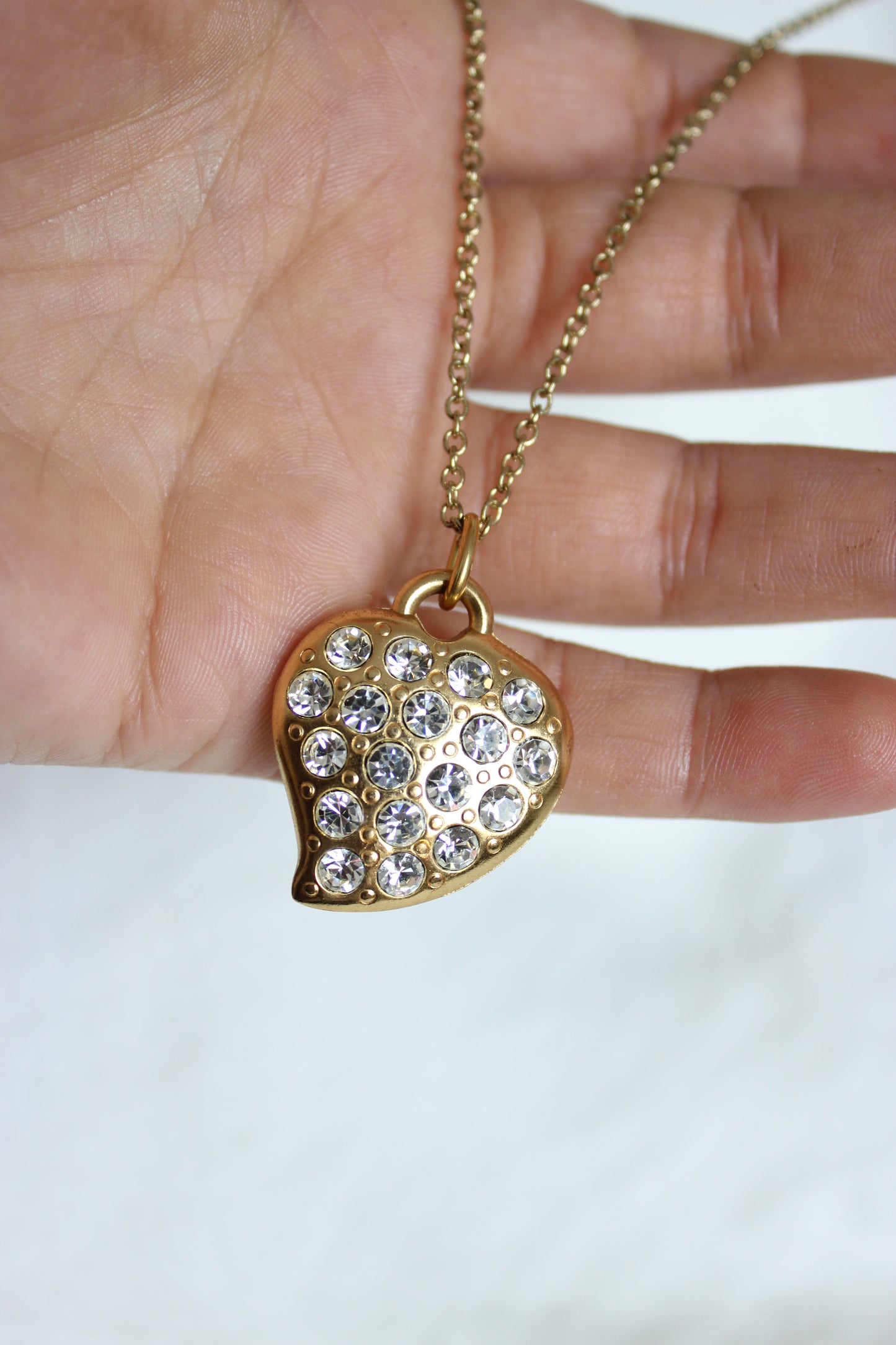 1990s Yves Saint Laurent Collector’s Heart Necklace – Iconic Design with Brilliant Rhinestones