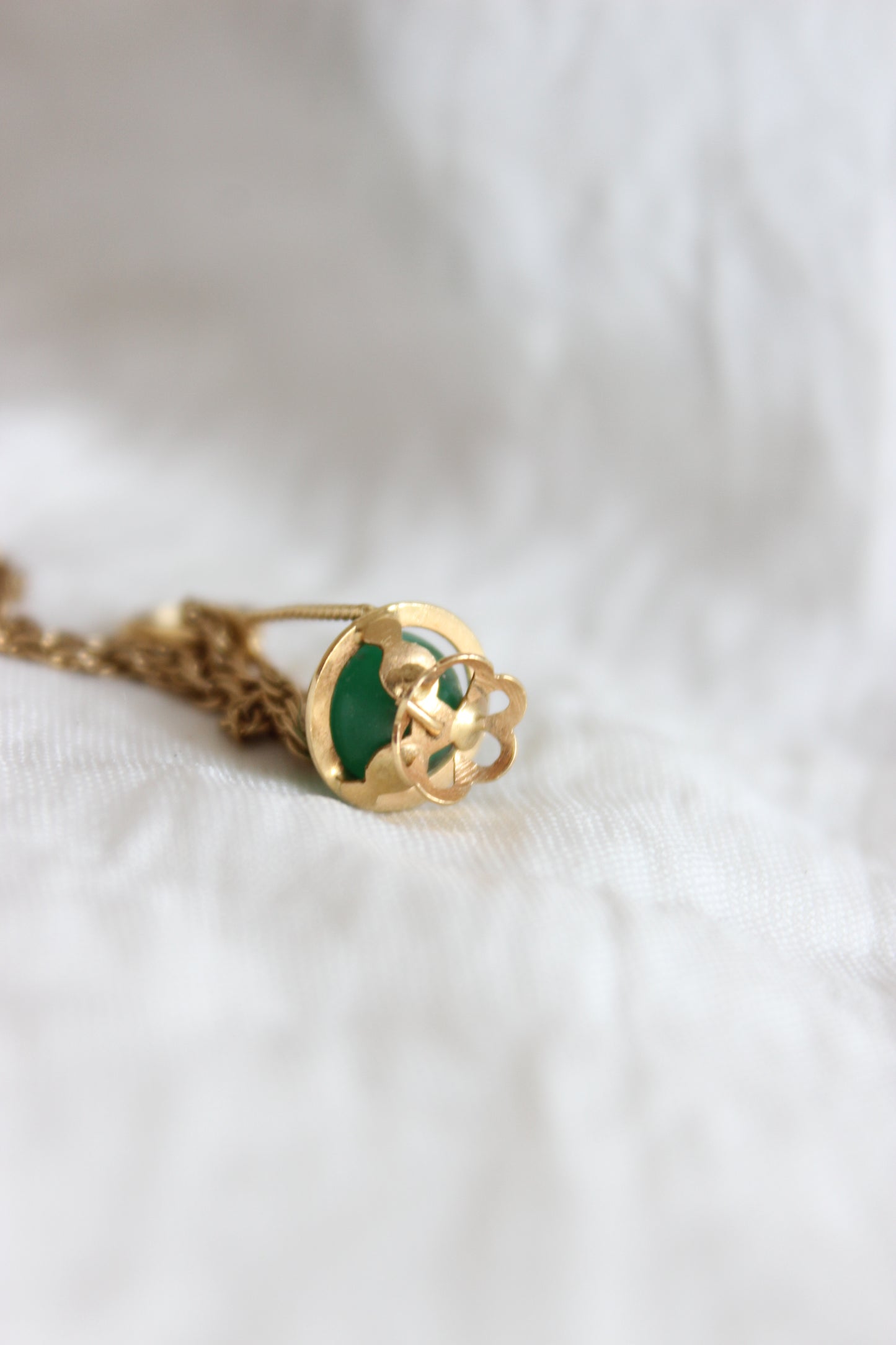 Antique 18k Gold Miniature Cauldron Pendant with Twisted Gold Wire & Green Pearl