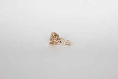 1960s Cocktail Ring in 18K Solid Gold with Large Citrine