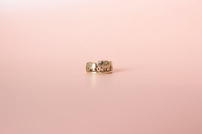 Circa 1960 - Hand sculpted Gold Elephant Ring