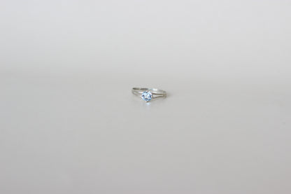 9k White Gold Cushion-Cut Baby Blue Topaz Ring