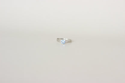 9k White Gold Cushion-Cut Baby Blue Topaz Ring