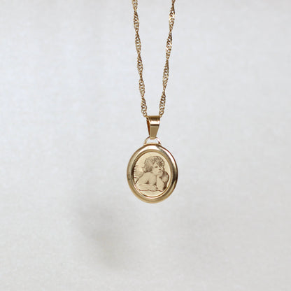 18k Yellow Gold Angel Pendant