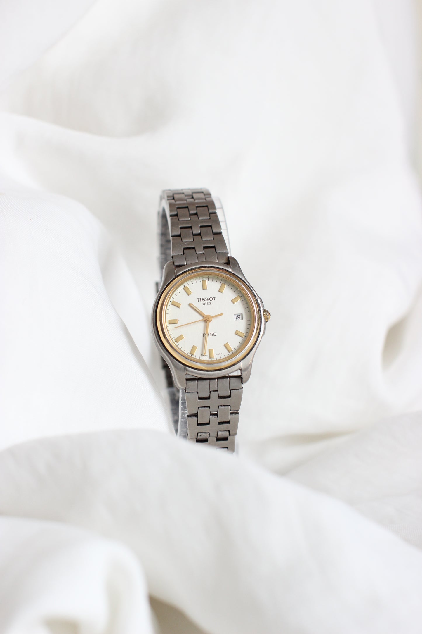 Tissot 1853 PR 50 Two-Tone Dial Watch – Quartz, Titanium Strap