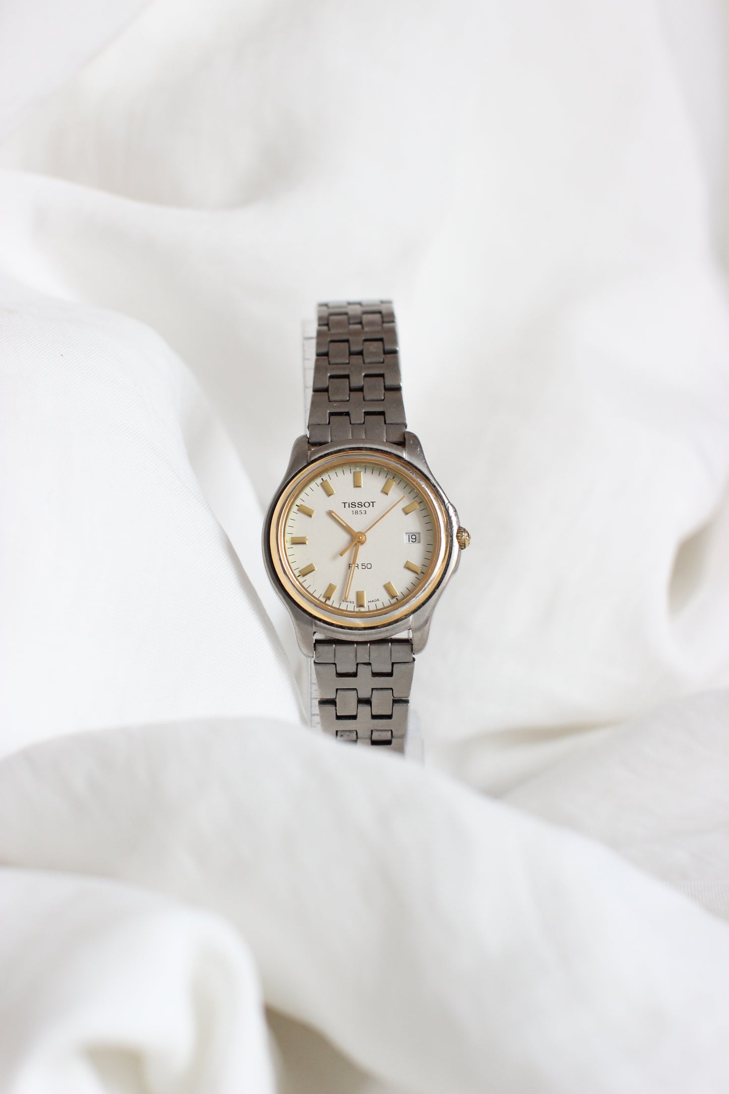 Tissot 1853 PR 50 Two-Tone Dial Watch – Quartz, Titanium Strap