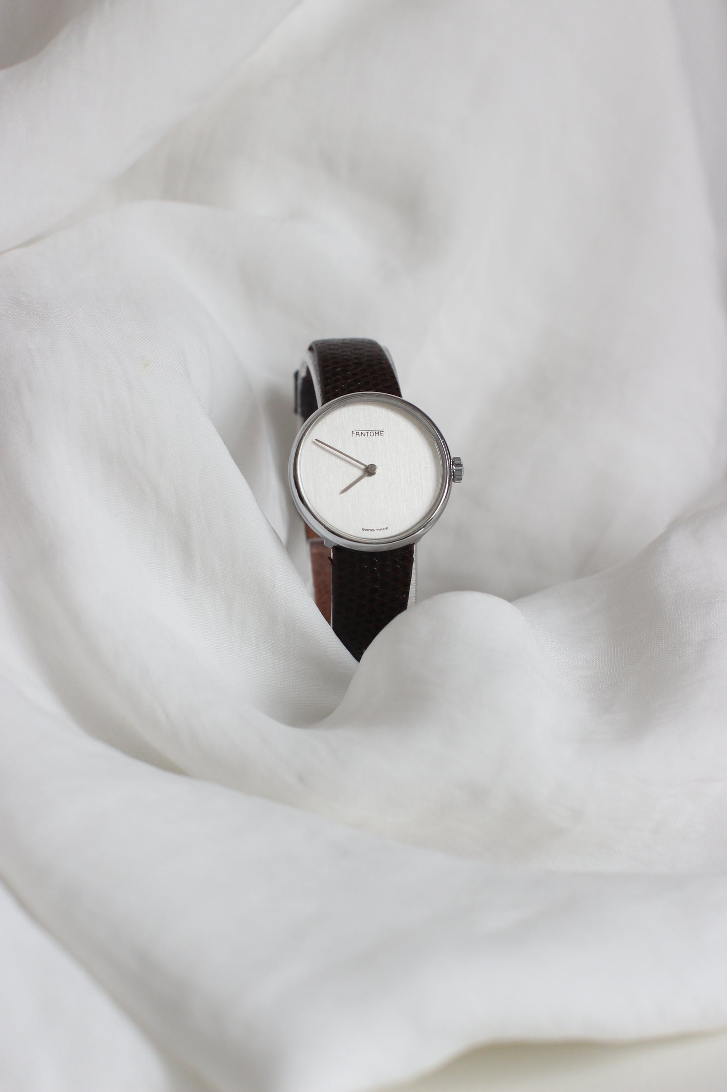 1970's Fantôme Swiss Made Mechanical Watch – Minimalist Silver