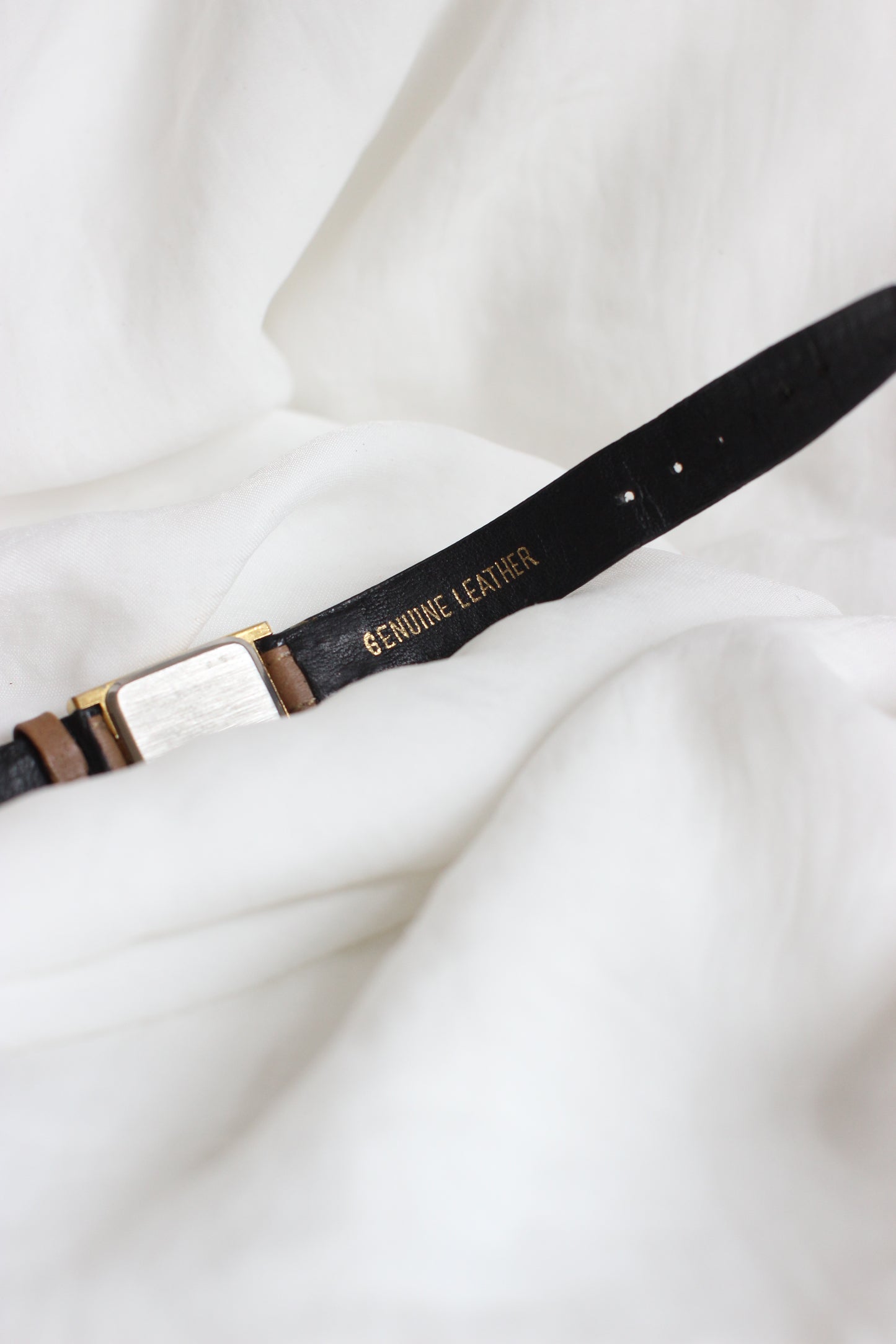 Jean D’Harblay 1980s Tank Two-Tone Watch – Diamond Detail & Camel Leather Strap