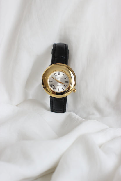 Vintage Younger & Bresson Round Gold Dial Watch – 1980s