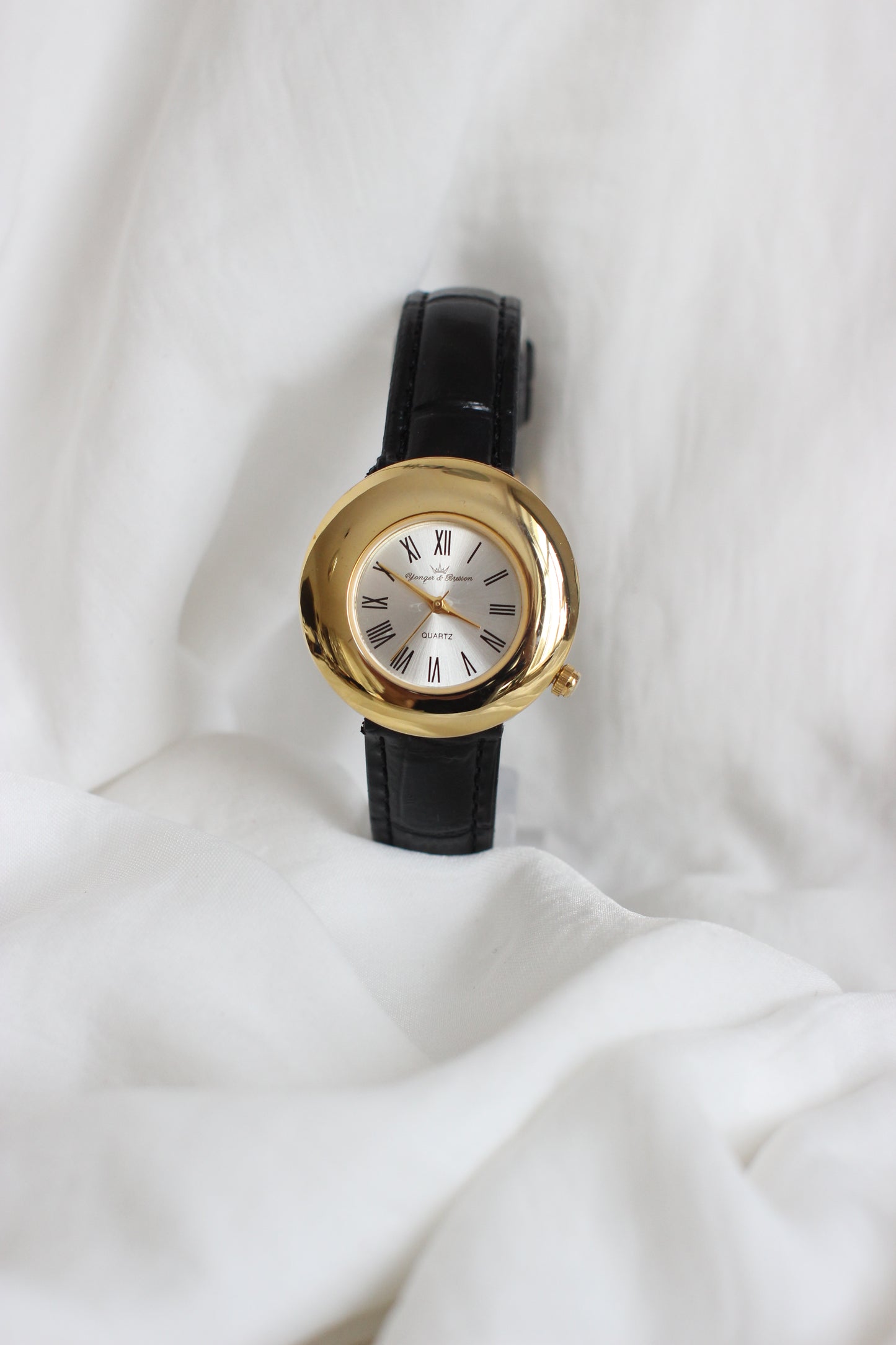 Vintage Younger & Bresson Round Gold Dial Watch – 1980s