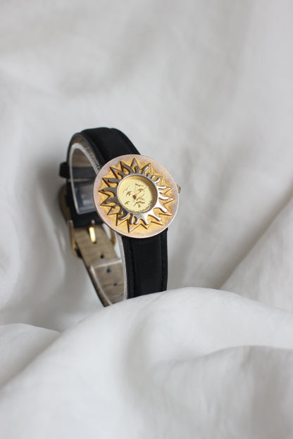 Vintage Salvador Dalí "Le Roy Soleil" Gold-Plated Watch – 1992