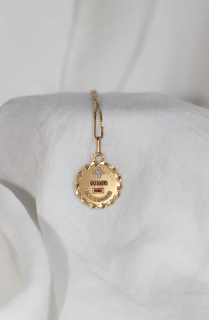 Iconic Diamonds & 18k Gold "Plus qu’hier, moins que demain" Love Medal – Signed Augis