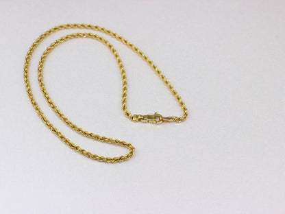 Gracieuse Chaîne "Corde" Italienne en Or jaune 18 carats