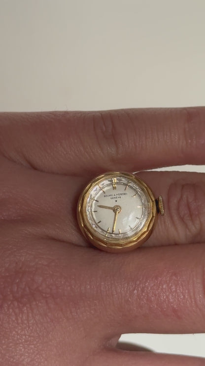 Rare Mechanical Ring – Baume & Mercier Movement, 1960s – A True Horological Jewel