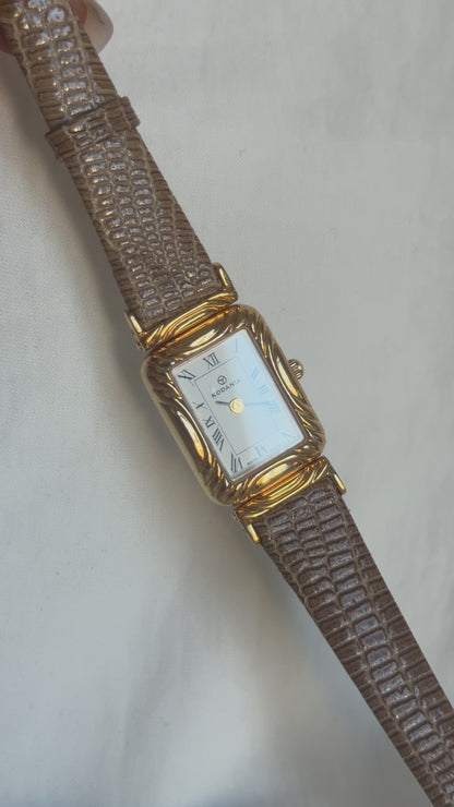 Vintage Rodania Quartz Watch with Romantic Arabesque Dial – 1980s/90s