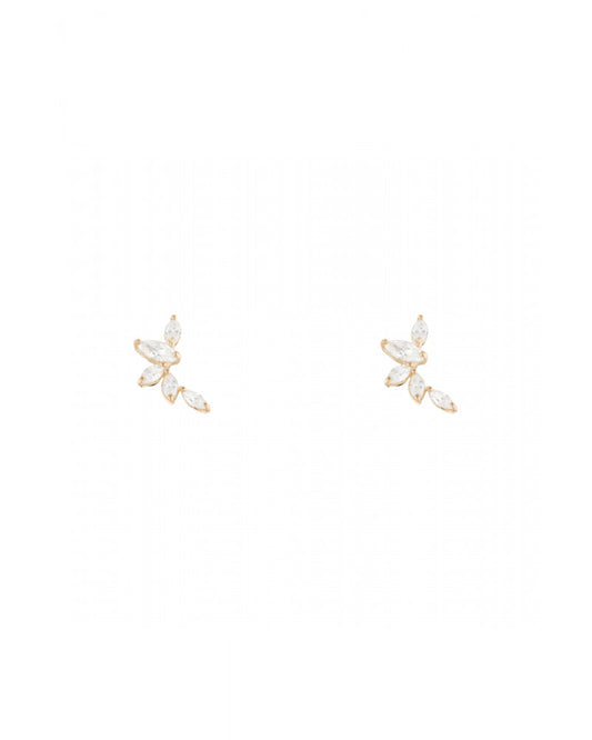 9K Gold and Zircon "Five Petals" Earrings Brand : "By Colette"